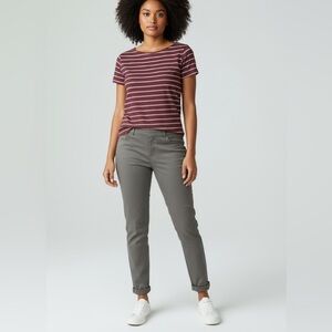 Lila Ryan Womens Tapered Trouser Steel Grey Cotton Blend Size 2